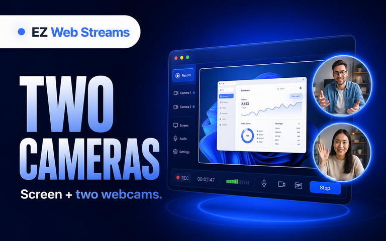 Record Your Screen With Two Webcams