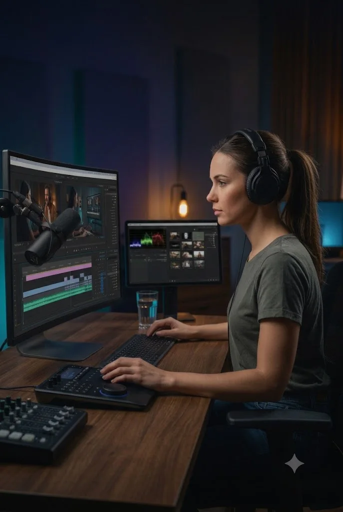 Editing a recording on the built-in browser video timeline